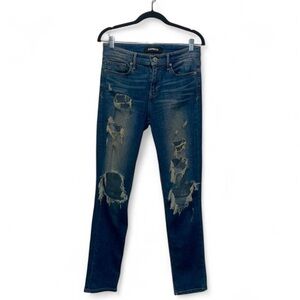 Size: 6 l Express Mid-rise Distressed Skinny Jeans